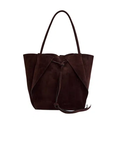 Gabriela Hearst Marija Suede Tote Bag In Burgundy