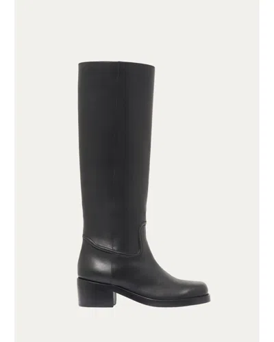 Gabriela Hearst Marion Leather Knee-high Boots In Animal Print