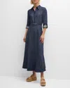 GABRIELA HEARST MARLEY BELTED DENIM MAXI SHIRTDRESS