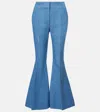 Gabriela Hearst Marsh Cotton And Linen Flared Pants In Blue