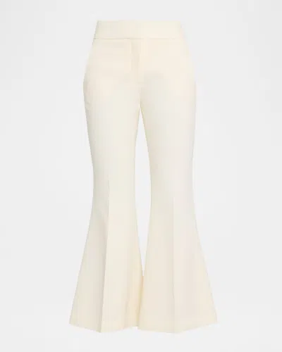 Gabriela Hearst Marsh Crepe Flare Pants In White