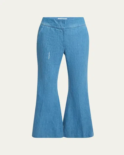 Gabriela Hearst Marsh Denim Flared Pants In Light Blue Denim