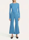 Gabriela Hearst Rhein Mid-rise Linen Flared Pants In Blue