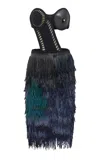 Gabriela Hearst Matteo Fringed Cashmere-silk Cutout Mini Dress In Black