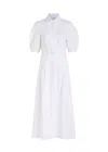 Gabriela Hearst Maude Pleated Midi Shirtdress In White Aloe Linen In White
