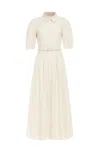 Gabriela Hearst Maude Pleated Midi Shirtdress In White Aloe Linen In White