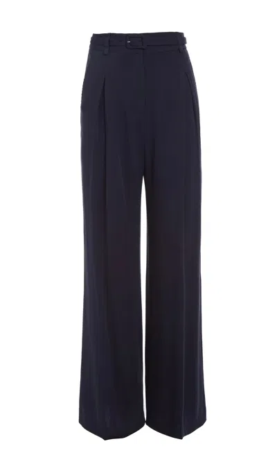 Gabriela Hearst Maura Pant In Navy Silk Crepe