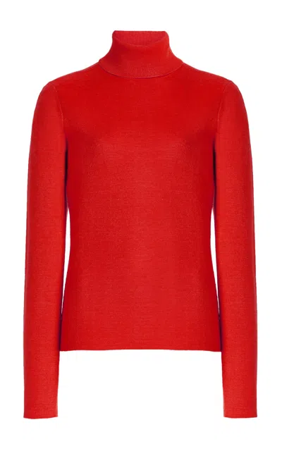 GABRIELA HEARST MAY KNIT TURTLENECK IN RED TOPAZ MERINO WOOL CASHMERE