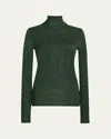 Gabriela Hearst May Rib Knit Wool-cashmere Turtleneck Sweater In Green