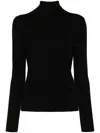 Gabriela Hearst Meret Open-knit Wool And Silk-blend Turtleneck Top In Black