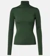 Gabriela Hearst May Wool, Cashmere, And Silk Turtleneck Top In Green
