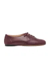 Gabriela Hearst Maya Leather Flats In Burgundy