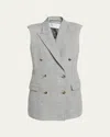 Gabriela Hearst Mayte Cashmere-blend Blazer Vest In Light Grey Melange