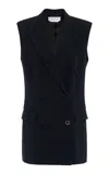 Gabriela Hearst Mayte Vest In Black Silk Wool Cady In Black