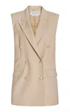 Gabriela Hearst Mayte Wool Crepe Vest In Khaki