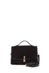 Gabriela Hearst Medium Leonora Bag In Black Suede In Cognac