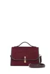 Gabriela Hearst Medium Leonora Flap Bag In Bordeaux Suede In Burgundy