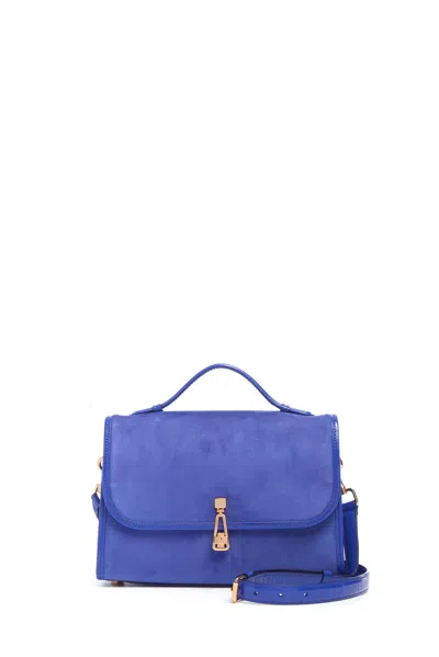 Gabriela Hearst Medium Leonora Flap Bag In Cobalt Suede