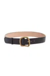 Gabriela Hearst Medium Simone Belt In Black Textured Leather In Black