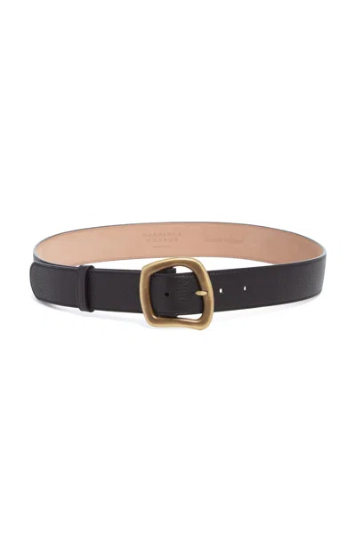 Gabriela Hearst Medium Simone Belt In Black Textured Leather