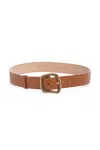 Gabriela Hearst Medium Simone Belt In Cognac Textured Leather In Brown