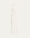 Gabriela Hearst Meier Belted Cashmere Rib Midi Dress In White