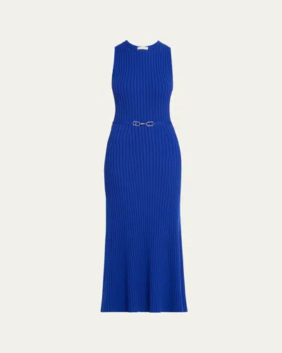 Gabriela Hearst Meier Belted Cashmere Rib Midi Dress