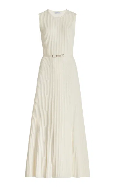 Gabriela Hearst Meier Knit Dress In Ivory Merino Wool Cashmere