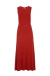 Gabriela Hearst Meier Knit Midi Dress In Antelope Orange Merino Wool Cashmere In Red
