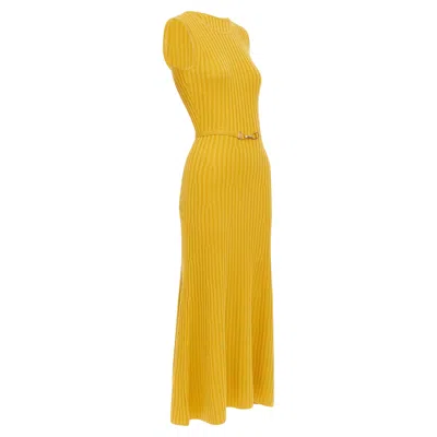 Gabriela Hearst Meier Wool Cashmere Knit Dress In Yellow