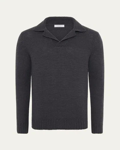 GABRIELA HEARST MEN'S ALED CASHMERE POLO SHIRT