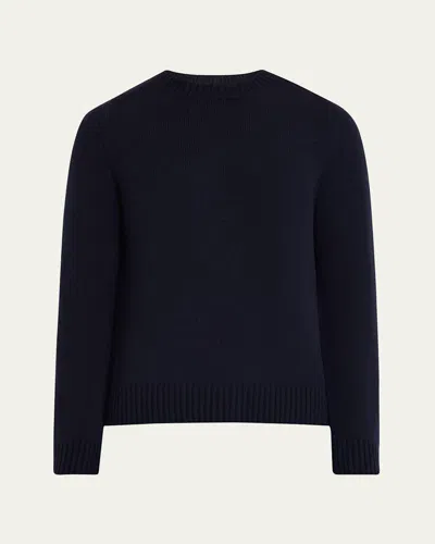 Gabriela Hearst Men's Francesco Cashmere Sweater In Dark Navy