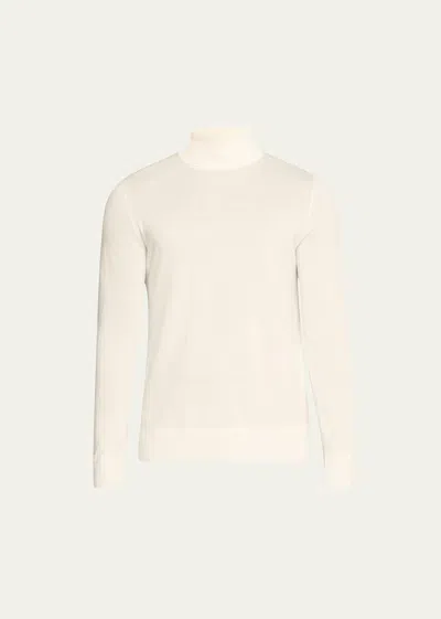 Gabriela Hearst Men's Jermaine Merino Wool Knit Turtleneck Sweater In Ivory