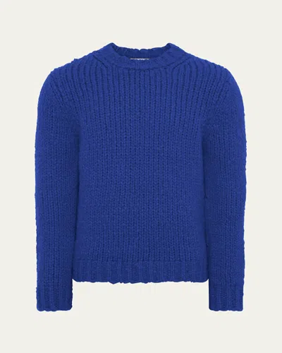 Gabriela Hearst Men's Lawrence Cashmere Crewneck Sweater In Blue