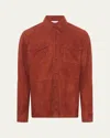 Gabriela Hearst Lucas Overshirt In Rust Suede In Brown