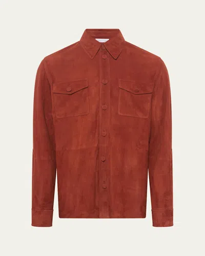 GABRIELA HEARST MEN'S LUCAS SUEDE OVERSHIRT