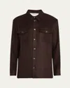 Gabriela Hearst Lucas Overshirt In Chocolate Winter Silk In Chocolate