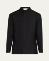 Gabriela Hearst Men's Nicolas Concealed-placket Sport Shirt In Black