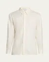 Gabriela Hearst Men's Nicolas Concealed-placket Sport Shirt In Ivory
