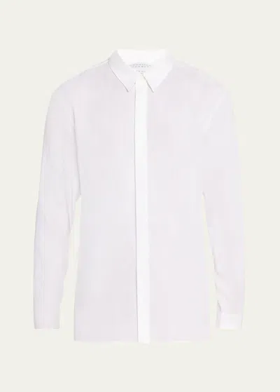 Gabriela Hearst Men's Nicolas Linen Sport Shirt In White