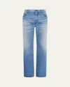 Gabriela Hearst Rey Straight-leg Five Pocket Pant In Uruguayan Blue Recycled Cotton Denim In Blue
