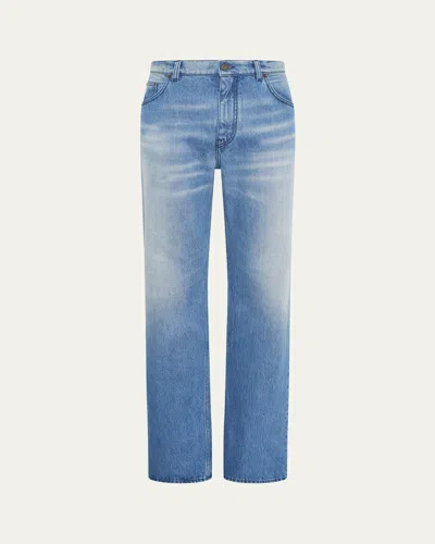 GABRIELA HEARST MEN'S REY STRAIGHT LEG COTTON DENIM JEANS
