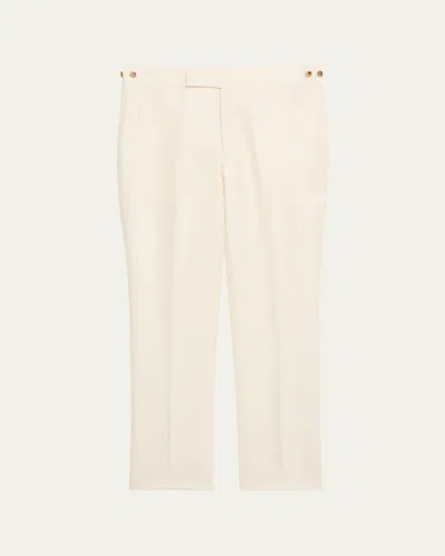 Gabriela Hearst Men's Sebastian Straight-fit Pants In Ivory