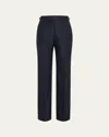 Gabriela Hearst Men's Sebastian Wool-cashmere Flannel Pants In Dark Navy