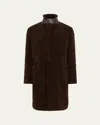 Gabriela Hearst Men's Shearling Teddy Car Coat In Brown