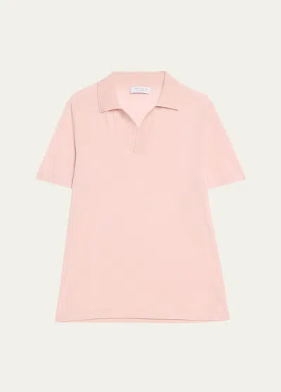 Gabriela Hearst Men's Stendhal Cashmere Knit Polo Shirt In Blush