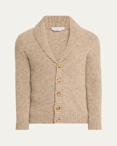 Gabriela Hearst Men's Thom Cashmere Cardigan In Oatmeal Multi