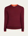 Gabriela Hearst Men's Wells Cashmere And Silk Knit Crewneck Sweater In Bordeauxspice