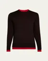Gabriela Hearst Men's Wells Reversible Sweater In Chocolatescarlet Re