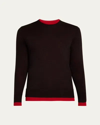 Gabriela Hearst Men's Wells Reversible Sweater In Chocolatescarlet Re